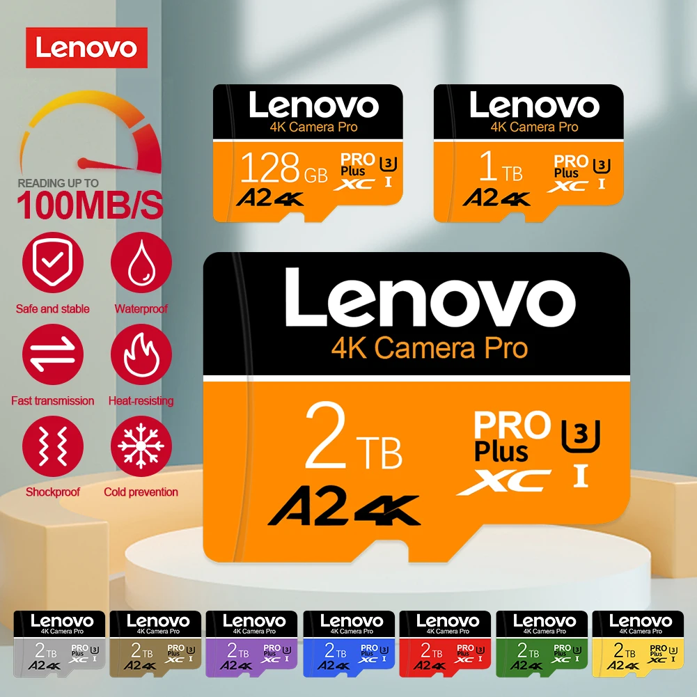 Lenovo Original Micro Tf Sd Card 2Tb 1Tb Memory Card Ad Alta Velocità U3 Flash Sd Card 128Gb Sd Memory Card Per Ps4 Ps5 Ps Vita Game