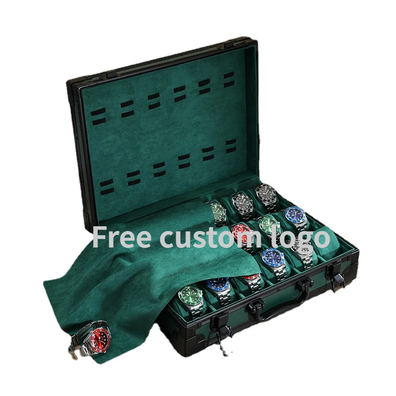 Per Rolex Watch Storage Case Valigia In Lega Di Alluminio Incisione Gratuita Del Logo Nome Interno Protezione Fuzz Orologio Con Display Di Sicurezza