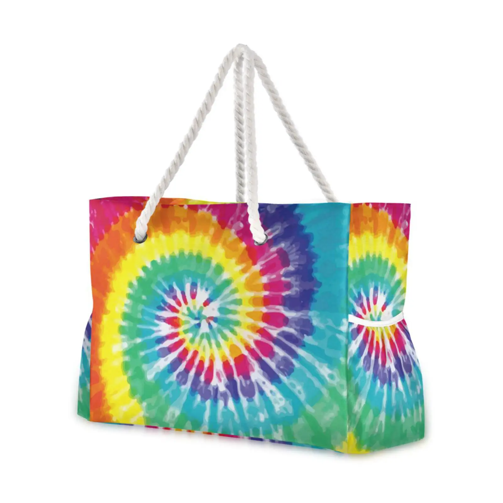 Luxury Designe Handbags Tote Beach Bag Shopper Borsa A Tracolla Grande Capacità Rainbow Tie Dye Swirl Travel Borsa Da Donna 2022 Tend