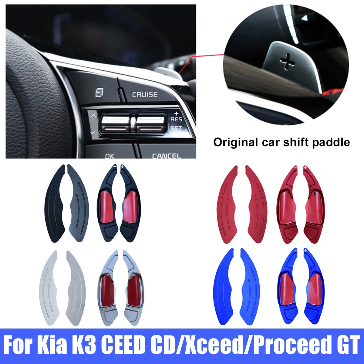 Per Kia K3 Ceed Cd Xceed Procedere Gt 2Pcs Estensione Del Cambio Della Paletta Del Cambio In Lega Di Alluminio Di Qualità