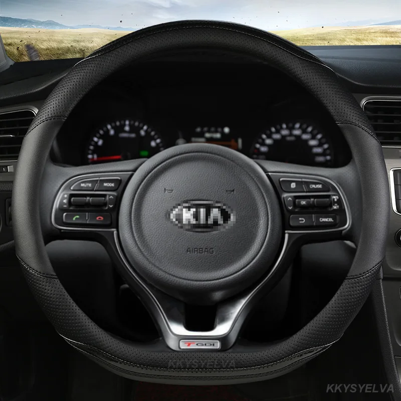 D Shape Car Steering Wheel Cover For Kia K5 Ceed Gt Stonic Proceed Sportage 2021 2020 2019 Auto Accessories 2018 2017 Gt Sport