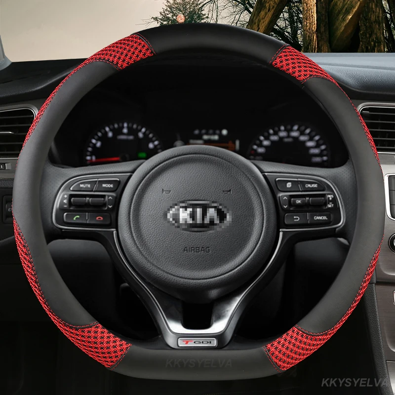 D Tipo Stering Wheel Cover Wrap Per Kia Stinger Soul 2018-2021 Picanto X-Line Morning Ceed Gt Stonic Sportage Procedere K5 Optima