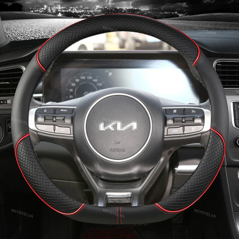 Pu Leather D Shape Car Steering Wheel Cover For Kia K5 2021 Ceed Gt Stonic Proceed Sportage 2021 2020 2019 2018 2017 Gt Sport