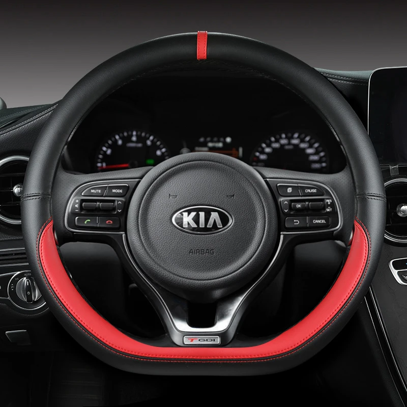 D Tipo Stering Wheel Cover Wrap Per Kia Stinger Soul 2018-2021 Picanto X-Line Morning Ceed Gt Stonic Sportage Procedere K5 Optima