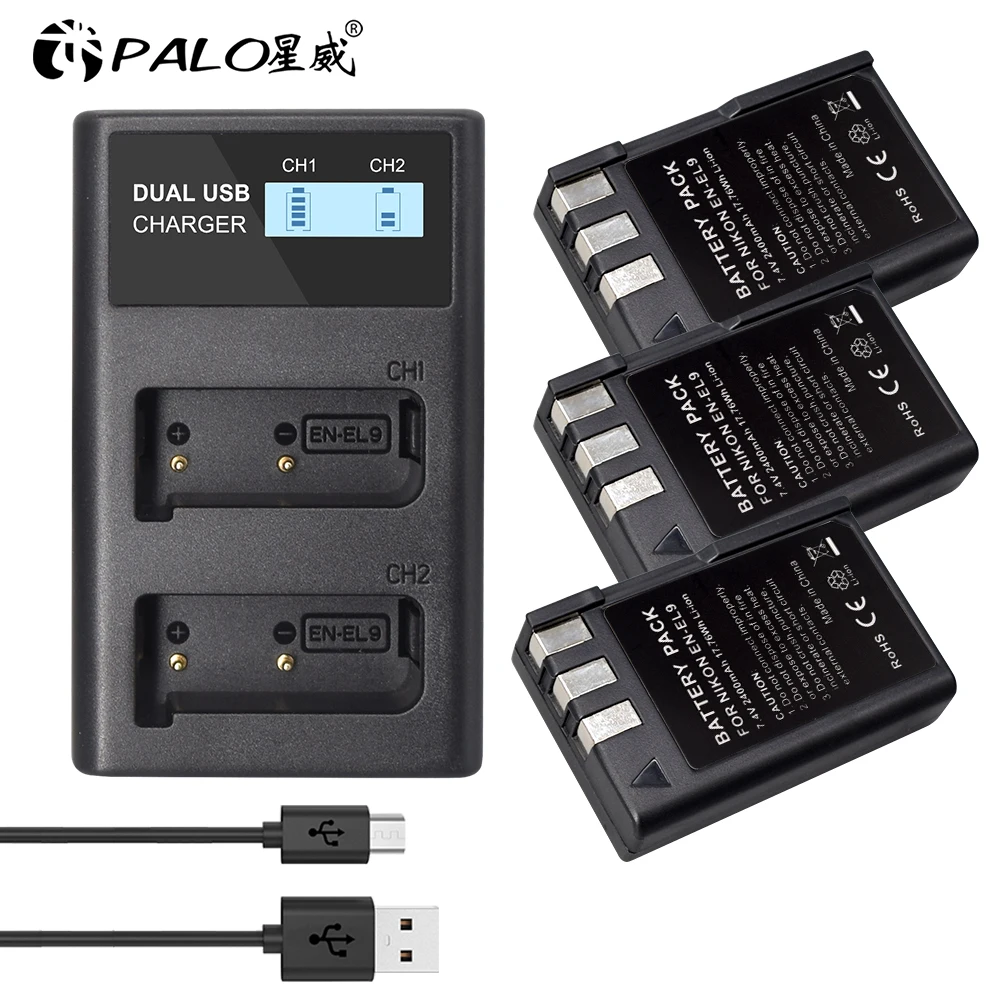 1000Mah En-El9 En El9 En-El9A En El9A El9A Batteria Per Fotocamera En-El9E Akku Per Nikon En-El9A D40 D60 D40X D5000 D3000