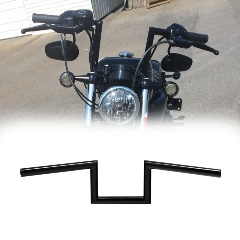 Manubrio Moto 5.12 "Rise Z-Bars 1" Adatto Per Harley Sportster Xl883 Xl1200 Dyna Fat Street Bob Low Rider