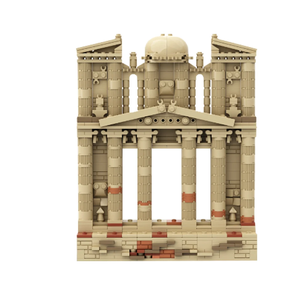 Moc Building Blocks Street View Kit Petra Jordan E L'Ultima Croce In Frame Architecture Bricks Toys Indiana Jones Kid Gifts