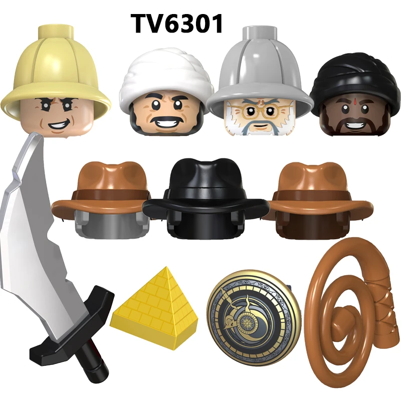 Tv6301 Hot Movie Indiana Jones Character Building Blocks Dolls Mini Action Toy Figures Assembly Toys