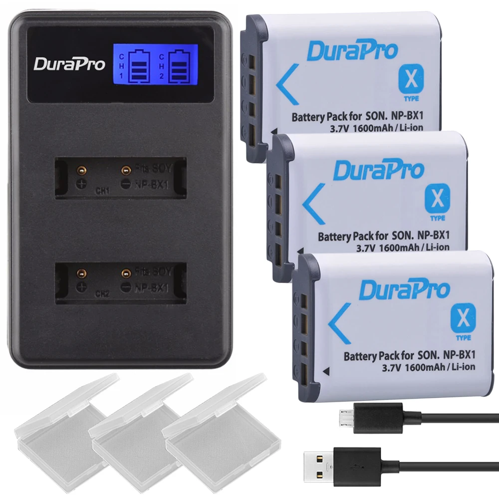 Per Sony 1600Mah Np-Bx1 Battery Charger Set Per Sony Dsc-Wx500 Iv Rx10 Ii Hx300 Wx300 Dsc-Rx100 Hdr-As15 Cx240E Mv1 As30V Macchina Fotografica