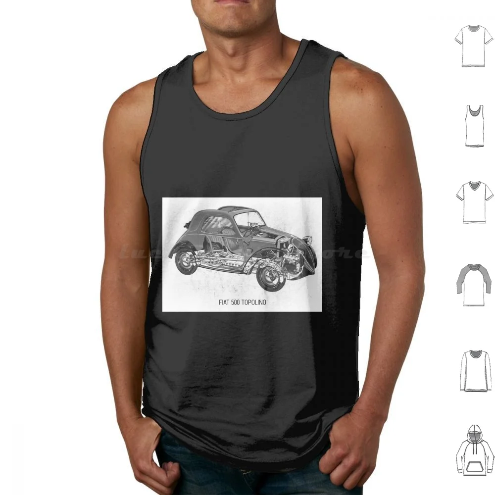 Fiat Topolino Canotte Stampa Cotone Fiat Topolino