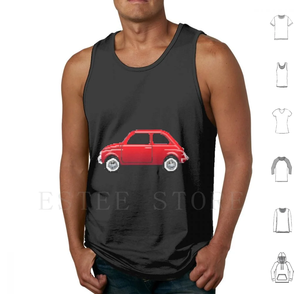 Pixelart Fiat 500 Old Timer Canotte Canottiera Pixel Pixelart Fiat 500 Auto Auto Auto Timer Old Abarth Topolino Five Secolo