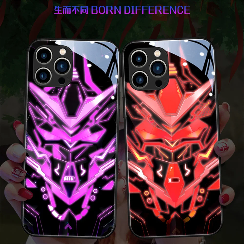 2024 Fashion Popular Sale Design Smart Led Light Music Custodia Luminosa Per Cellulare Per Iphone 15 14 13 12 11 Pro Max X Xs Xr Cover