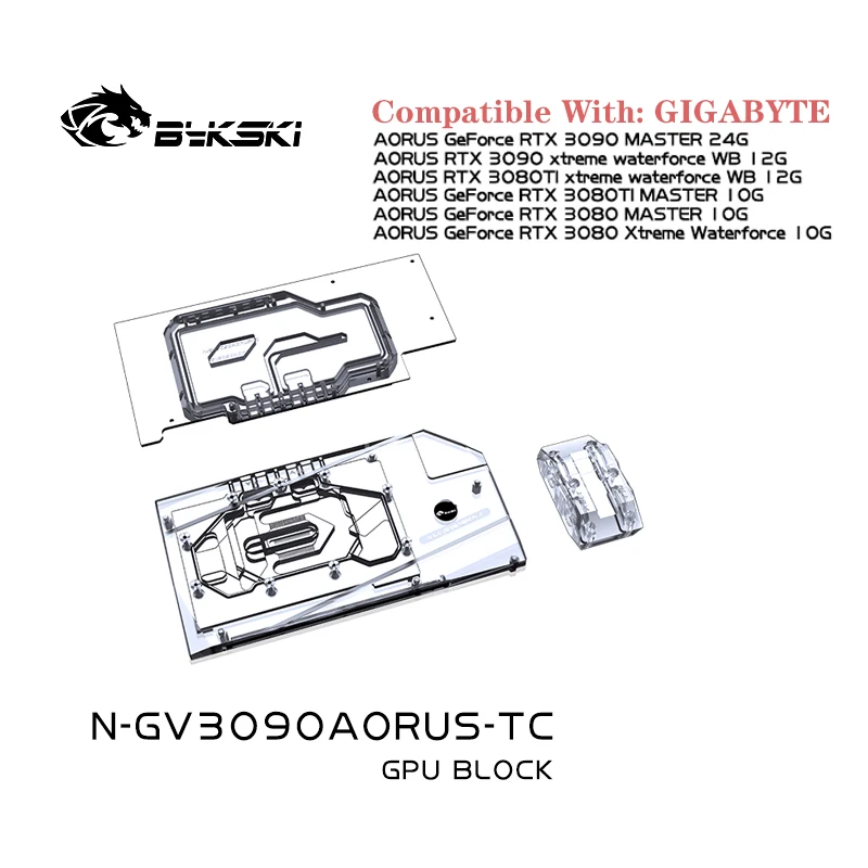 Bykski Gpu Double Sided Block Uso Per Gigabyte Aorus Rtx3090/3080/3080Ti Master/Xtreme Backplane Scheda Video Di Raffreddamento Ad Acqua