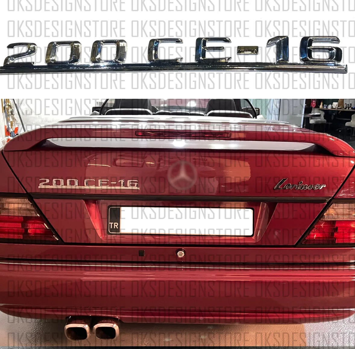 Per Mercedes W124 A124 C124 200Ce 16 Distintivo Del Bagagliaio Posteriore Logo Emblema Coupé Cabrio Cabriolet