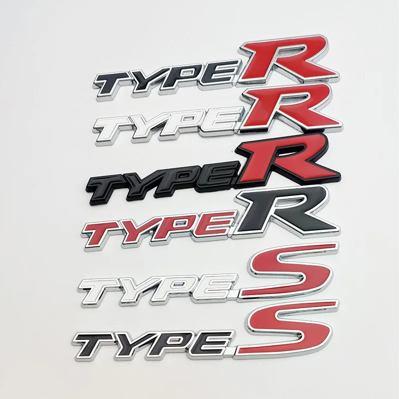 3D Metal Type S Logo Type R Badge Car Front Grill Emblem Per Honda Accord Civic Fk2 Fn2 Ep3 Type S Type R Sticker Accessori