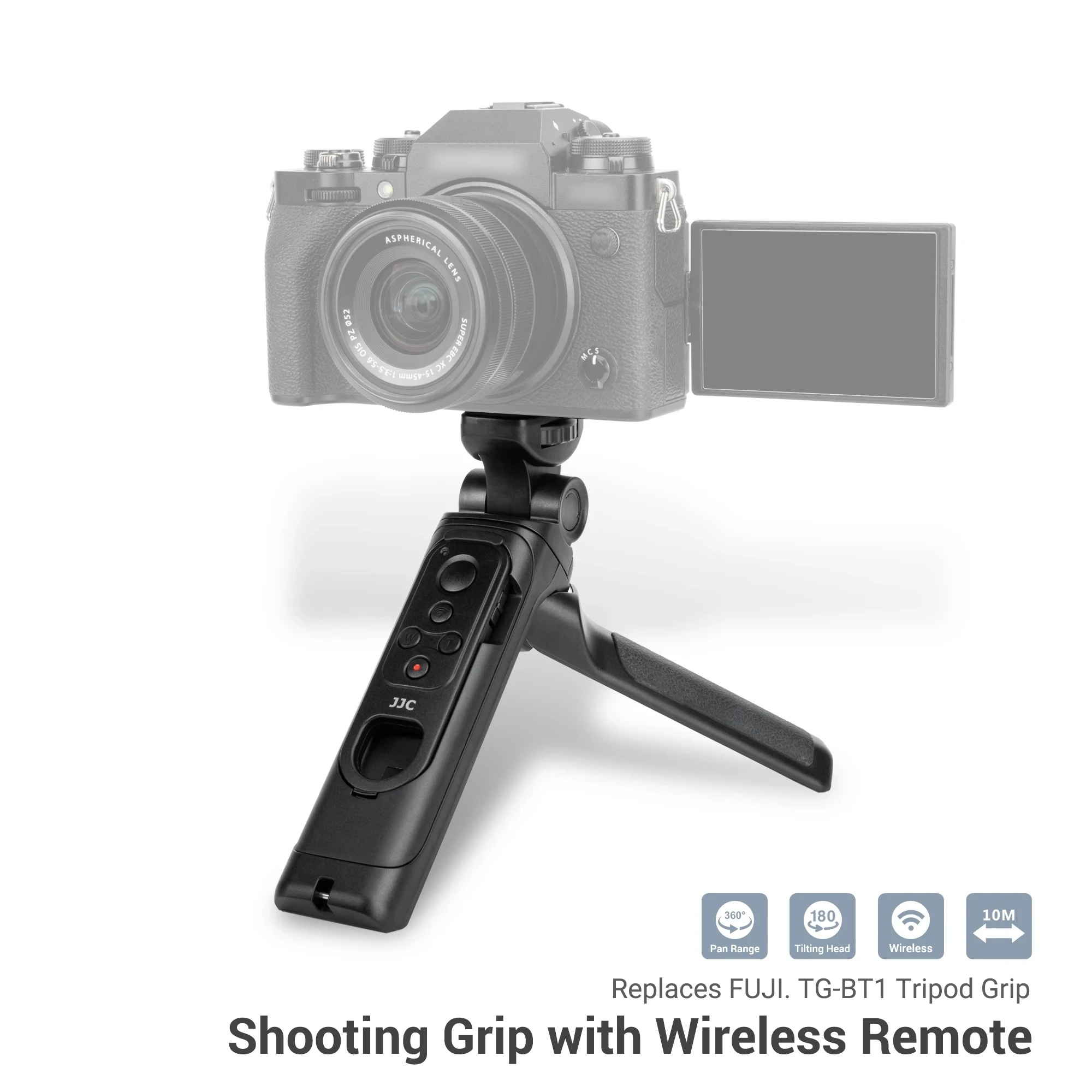 Jjc Shooting Grip Con Telecomando Wireless Per Fotocamere Fujifilm X-S20, X-H2S, X-H2, X-T5, X-T4, X-T3, X-T30 Ii, X-T30, X-S10
