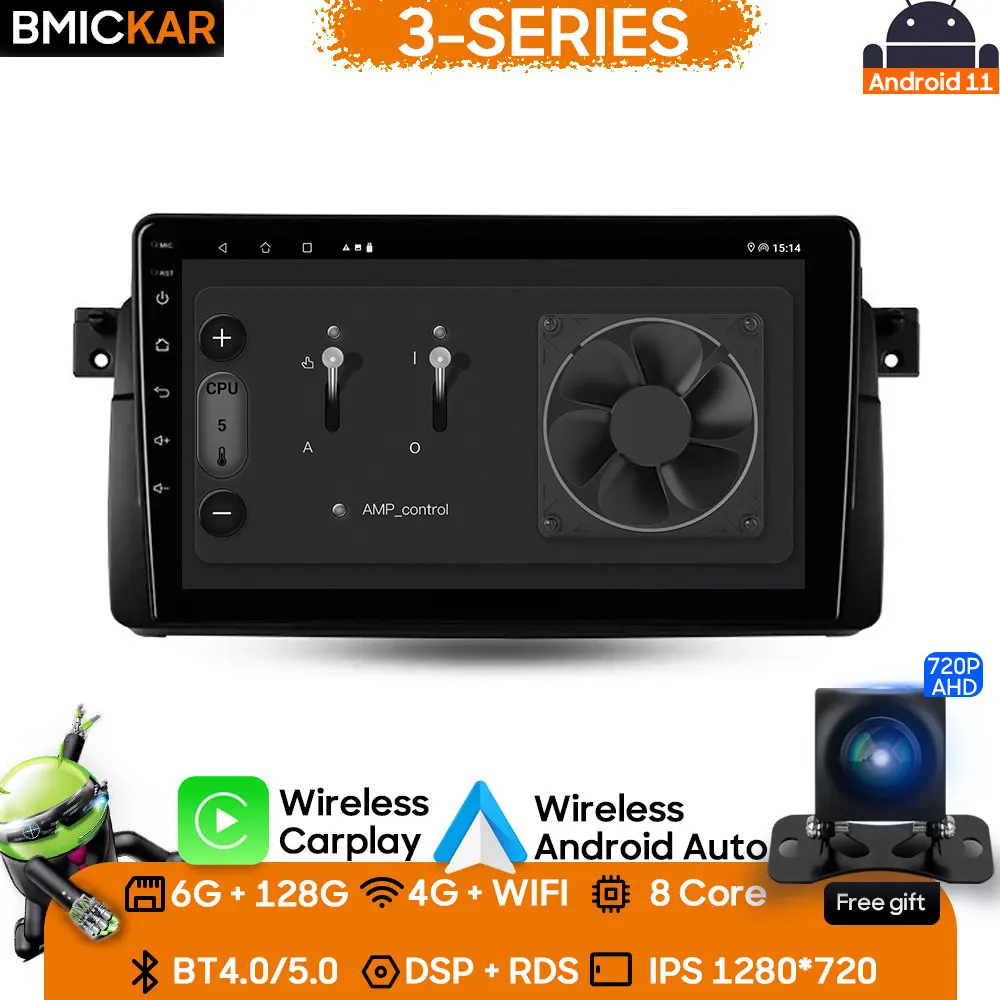Autoradio Multimedia Head Unit Lettore Video Per Bmw Serie 3 Serie 3 E46 1998 - 2006 Carplay Android Auto Stereo Navigazione Gps