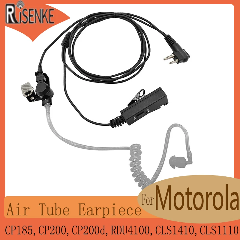 Risenke Wakie Talkie Auricolare Con Microonde, 2 Pin, Compatibile Con Motorola Cp185, Cp200, Cp200D, Rdu4100, Cls1410, Radio Cls1110