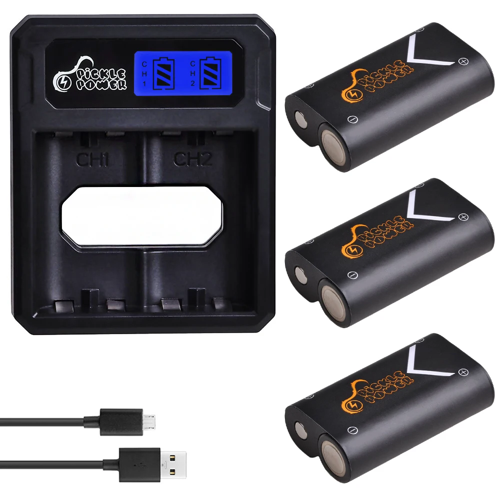 3Pcs 2500Mahbattery Pack + Lcd Dual Usb Caricabatteria Per Xbox One/Xbox One S/Xbox One X/Xbox One Elite Controller Wireless