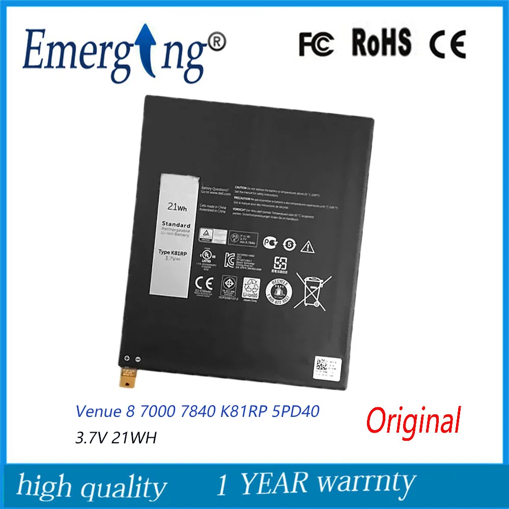 3.7V 21Wh Nuova Batteria Originale Per Laptop K81Rp Per Tablet Dell Venue 8 7000 7840 05 P040 Series