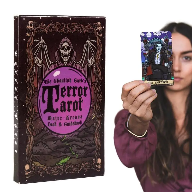 The Terror Tarot Major Arcana Deck Oracle Card Mystery Divinazione Deck Tools 22Pcs Game Terror Tarot English Party Favor