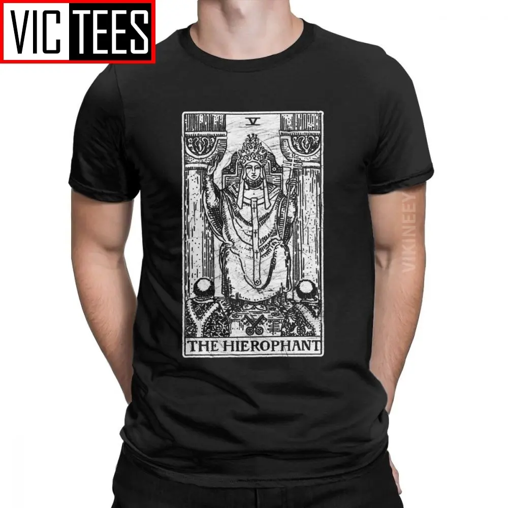The Gerophant Tarot Card Tshirt Maggiore Ardog Che Dice Occulto T-Shirt Da Uomo In Puro Cotone