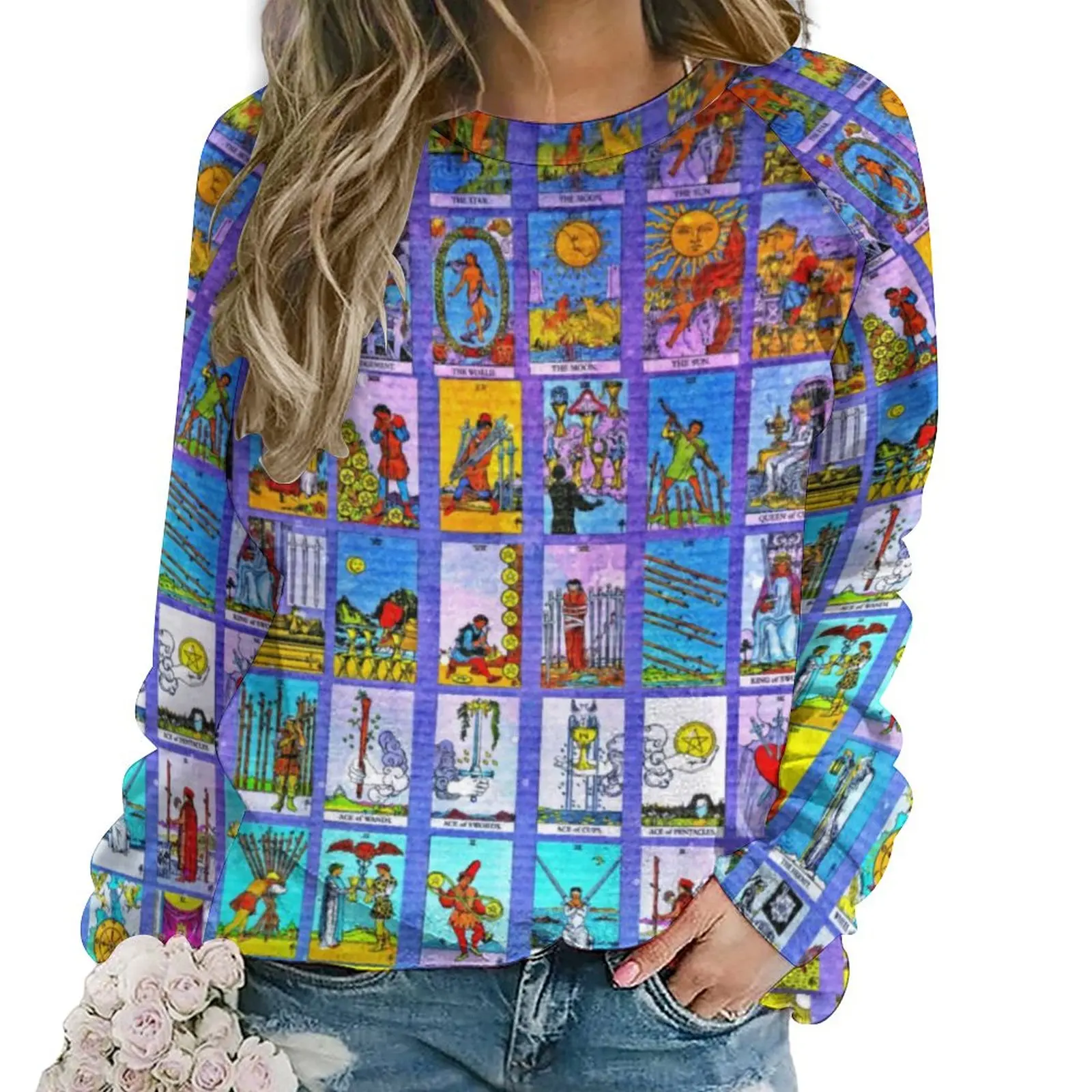 Carte Dei Tarocchi Felpe Casual Donna Major Minor Arcana Felpa Con Cappuccio Design Alla Moda Autunno Manica Lunga Hip Hop Felpe Oversize Regalo