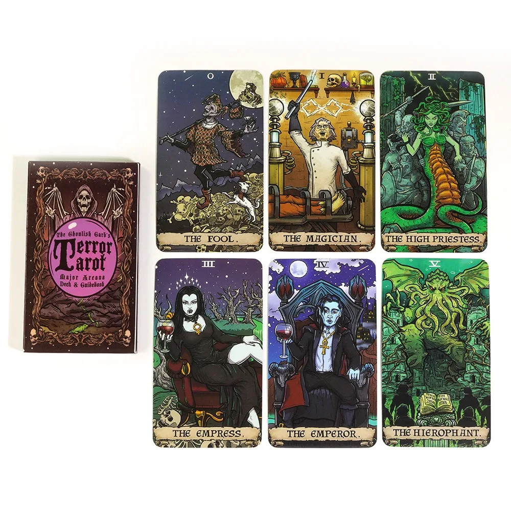 10.3*6Cm The Goulish Garb Terror Tarot - 22 Card Major Arcana Tarot Card Deck Gothic Halloween Tarot Deck