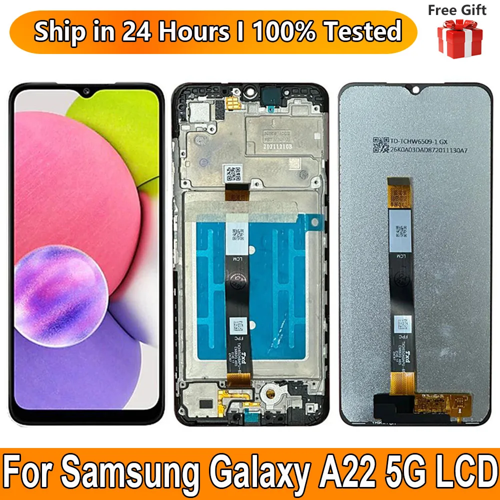 6.6 "Nuovo Per Samsung Galaxy A22 5G Display Lcd Sensore Touch Screen Digitziter Assembly Sostituire Per Samsung A22 5G A226B Lcd