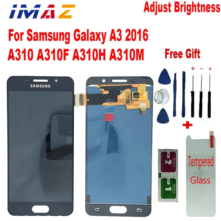 Imaz Regola Luminosità 4.7 "A310 Lcd Per Samsung Galaxy A3 2016 A310 A3100 Sm-A310F Display Lcd Touch Screen Digitizer Assembly