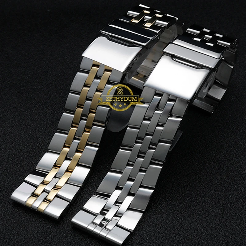 Cinturino In Acciaio Inossidabile 22Mm 24Mm Cinturino In Metallo Massiccio Cinturino Per Orologio Da Uomo Per Breitling A49350 Ab042011