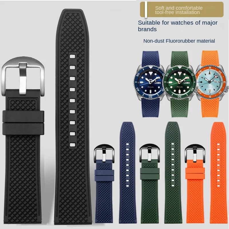 Sgancio Rapido Per Tag Heuer Iwc Omega Huawei Seiko Breitling Mido Fluorurubber Cinturino Orologio 20Mm 22Mm Cinturino Uomo Impermeabile