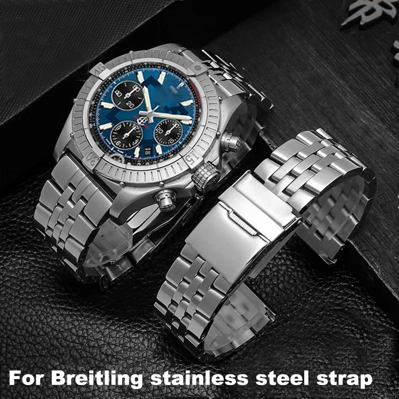 Cinturino In Acciaio Inossidabile 316L 22Mm 24Mm Cinturino In Metallo Solido Per Cinturino Orologio Breitling Bracciale Orologio Da Uomo Per A49350 Ab