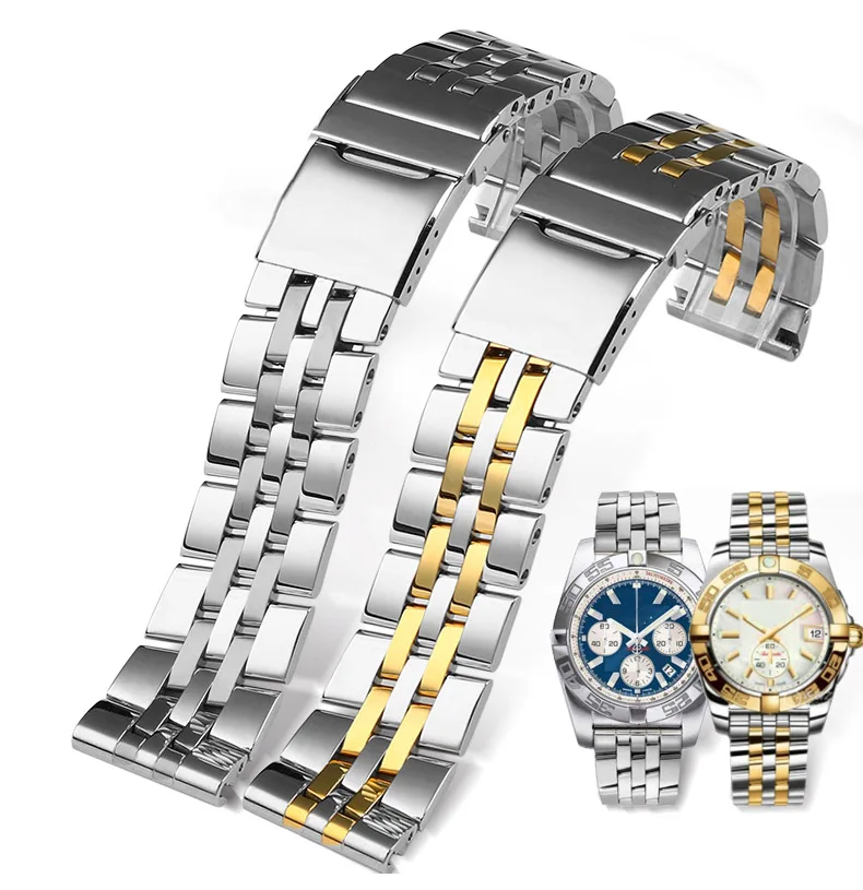 Cinturino In Acciaio Inossidabile 316L 22Mm 24Mm Cinturino In Metallo Solido Per Cinturino Orologio Breitling Bracciale Orologio Da Uomo Per A49350 Ab