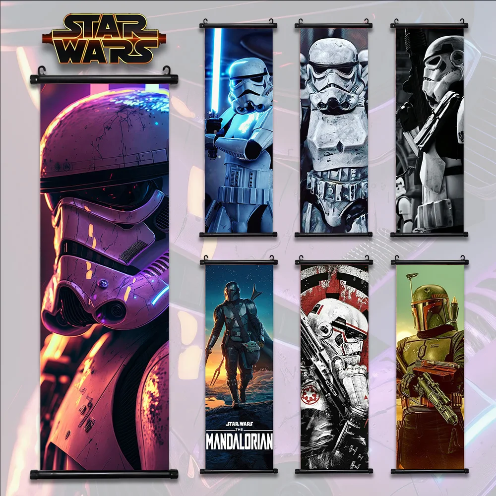 Disney Star Wars Movie Comic Stormtrooper Poster Wall Artwork Canvas Painting Luke Skywalker Hanging Scroll Decor Art Wallpaper
