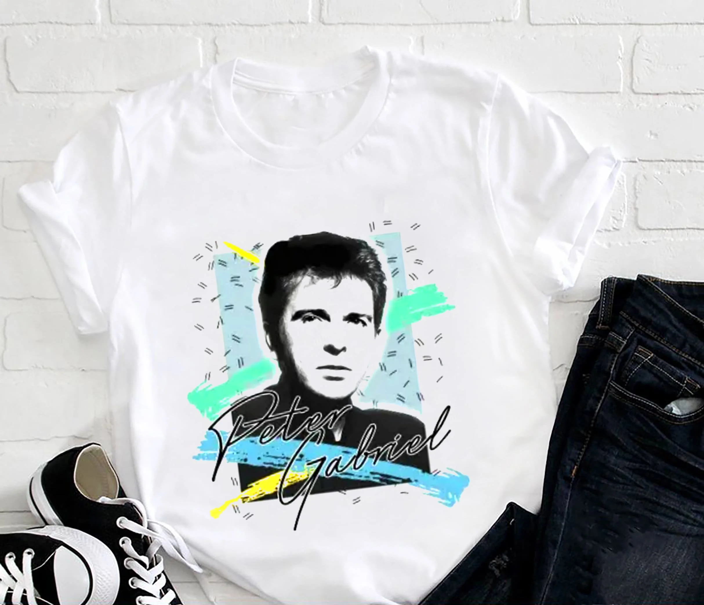 Peter Gabriel 1980S Estetica Fan Art T-Shirt Peter Gabriel