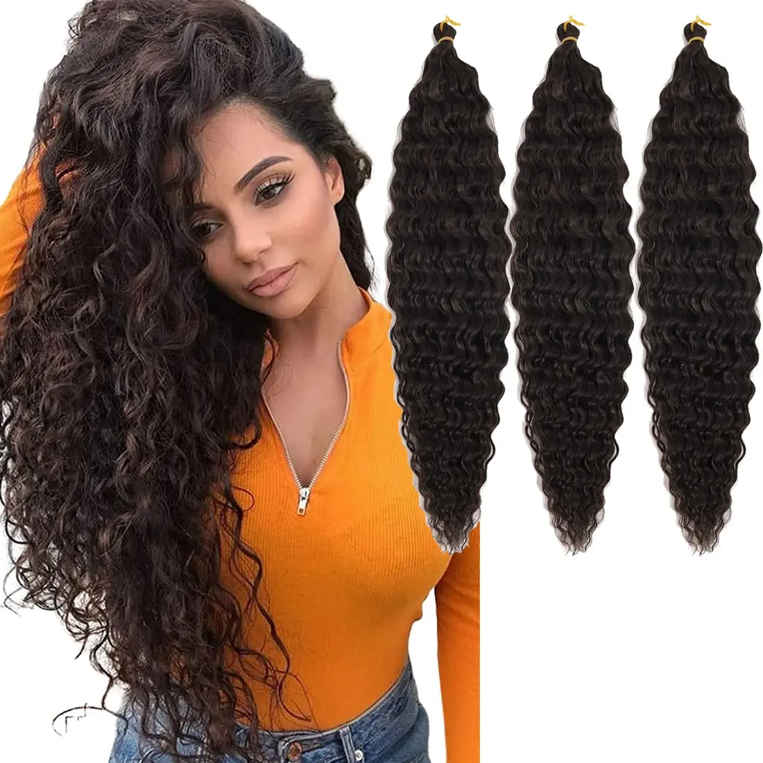 Ocean Wave Crochet Hair Deep Wave Twist Crochet Hair Extensions Capelli Ricci Intrecciati Lunghi Ondulati Water Wave Trecce Per Le Donne