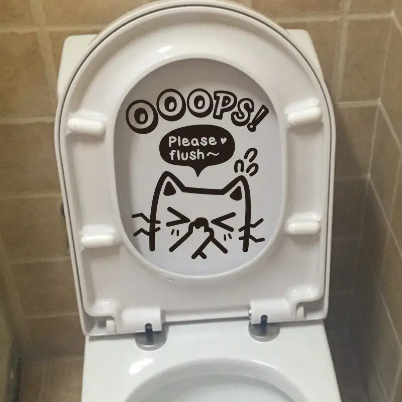 Art Design Ooops! Si Prega Di Lavare ~ Adesivo Da Parete Per Bagno Decorazioni Per La Casa Decalcomanie Per Wc Fai Da Te Divertenti Decalcomanie Per P