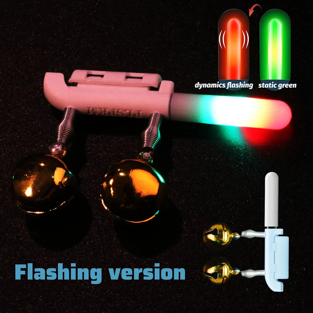 Fish Bite Alarm Double Bell Light Caricatore Usb Cr425 3.6V Lampada Con Sensore Di Batteria Kit Di Attrezzi Notturno Luminoso Pesca Rod Tackle Flash L
