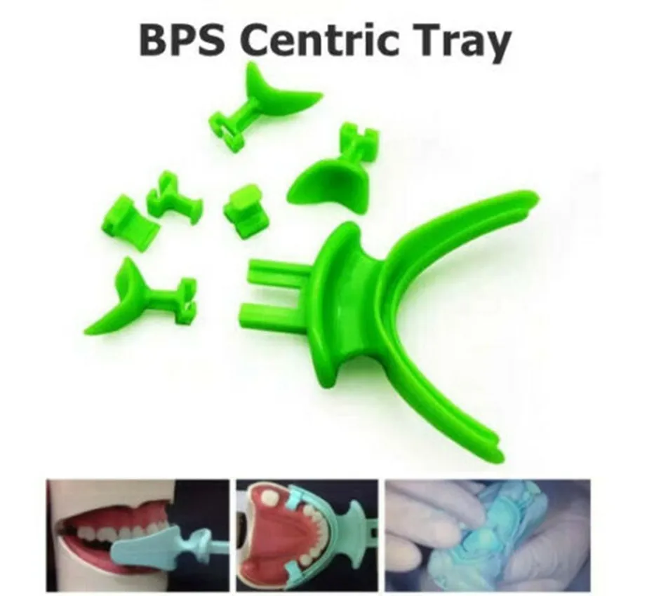 1Set/7Pcs Dental Bps Centric Tray Edentolous Impression Bite Vassoi Di Registrazione Kit Articolatore Occlusale Facebow Implantologia