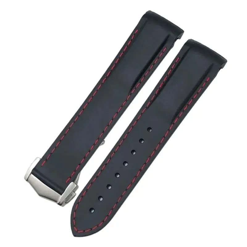 Pcavo 20Mm 22Mm Cinturini In Gomma Siliconica Per Omega Seamaster Planet Ocean Per Speedmaster Moon Watch Cinturino Impermeabile