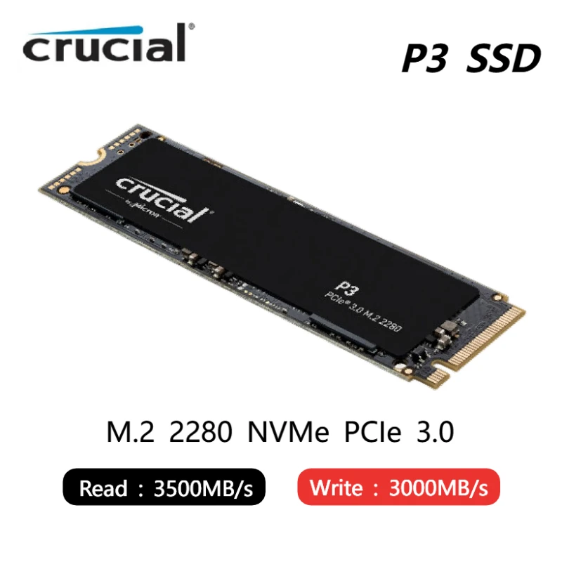 Crucial Ssd P3 Nvme M2 Pcie 4.0 P2 Pcie 3.0 P3P 500Gb 1Tb 2Tb 4T P5 Plus Ssds M.2 2280 Unità A Stato Solido Interne Disco Rigido 1T