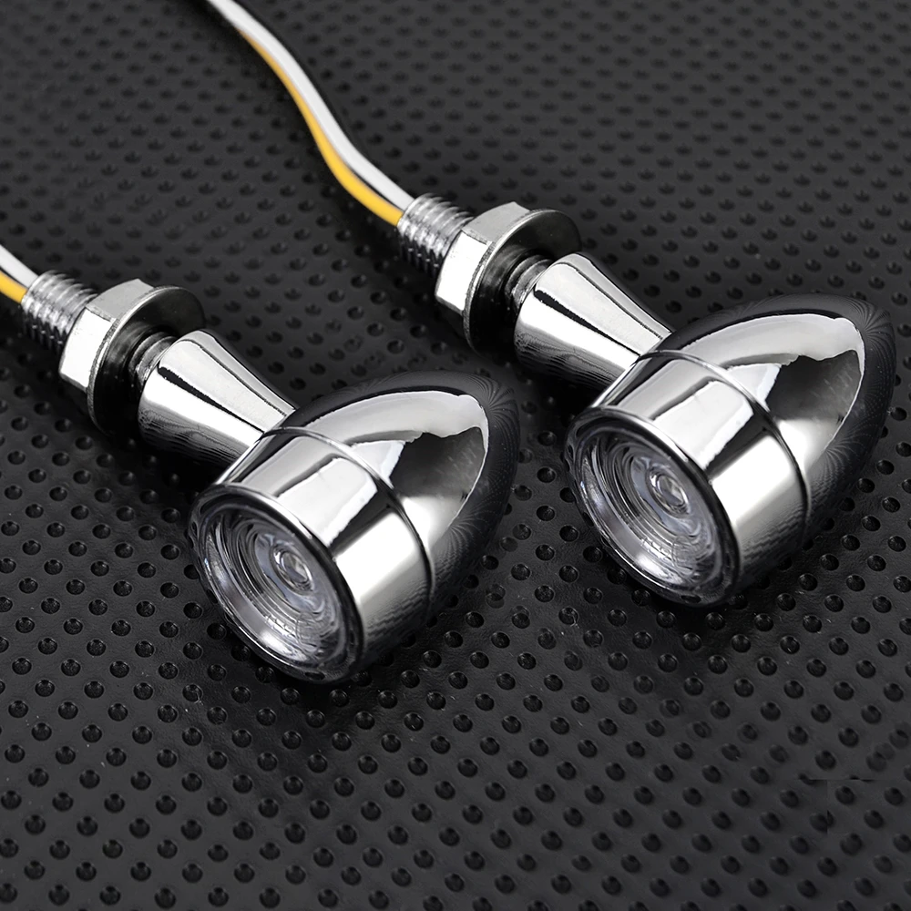 Jaer Moto Led Mini Indicatore Di Direzione Bullet Moto Indicatori Indicatori Ambra 2V Per Harley Chopper Moto Scooter