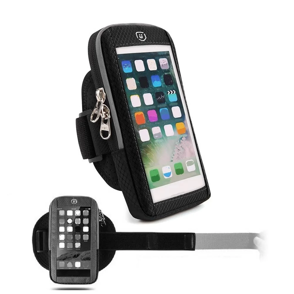 Per Nokia E51 Window Reflective Touch Waterproof Sport Running Gim Cycling Armband Cover-Black