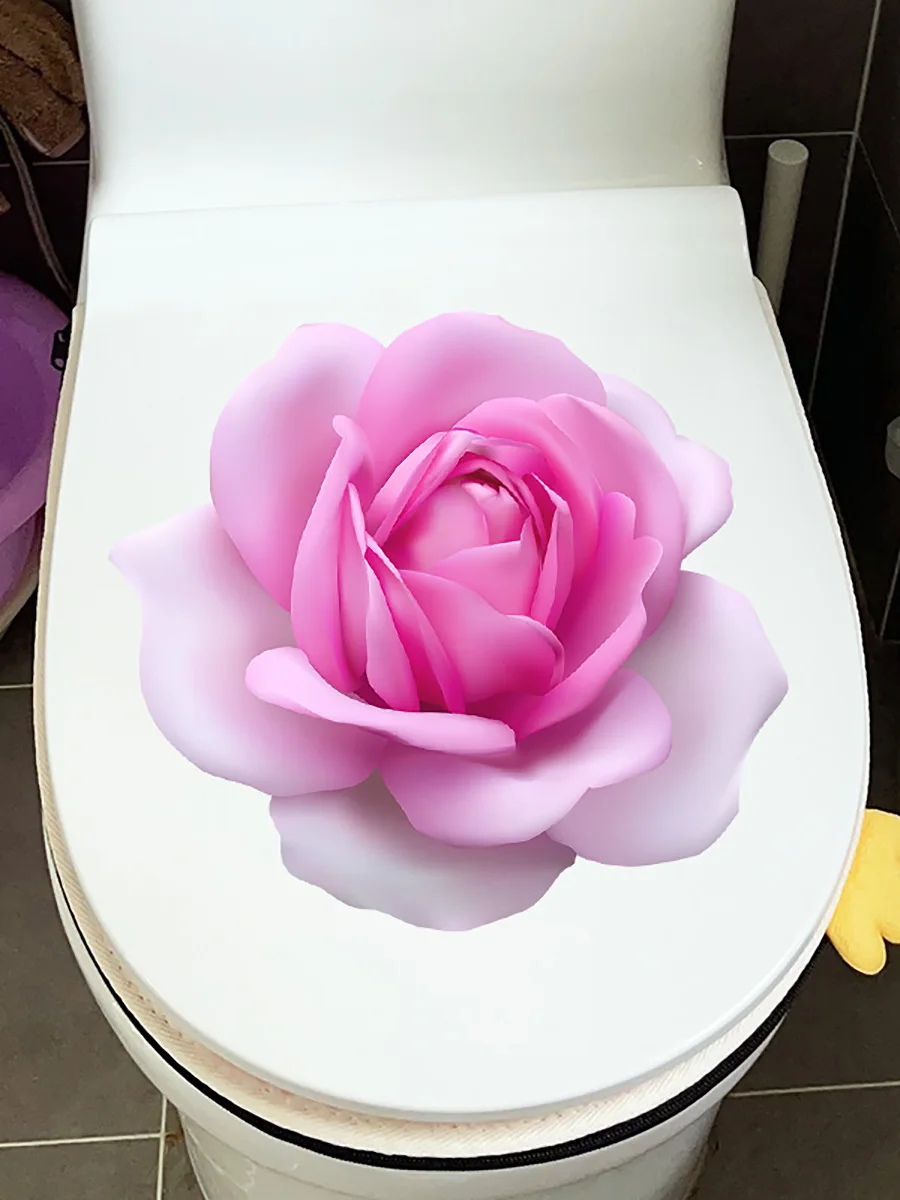 M486 Pink Rose Romance Toilet Sticker Bagno Toilet Cover Sticker Wall Stickers Wc Per La Decorazione Domestica