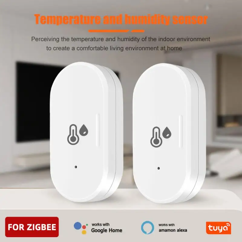 Tuya Zigbee Temperatura Umidità Con Batteria Mini Portable Smart Home Sensore Di Umidità In Tempo Reale Supporto Alexa Amazon Google Home