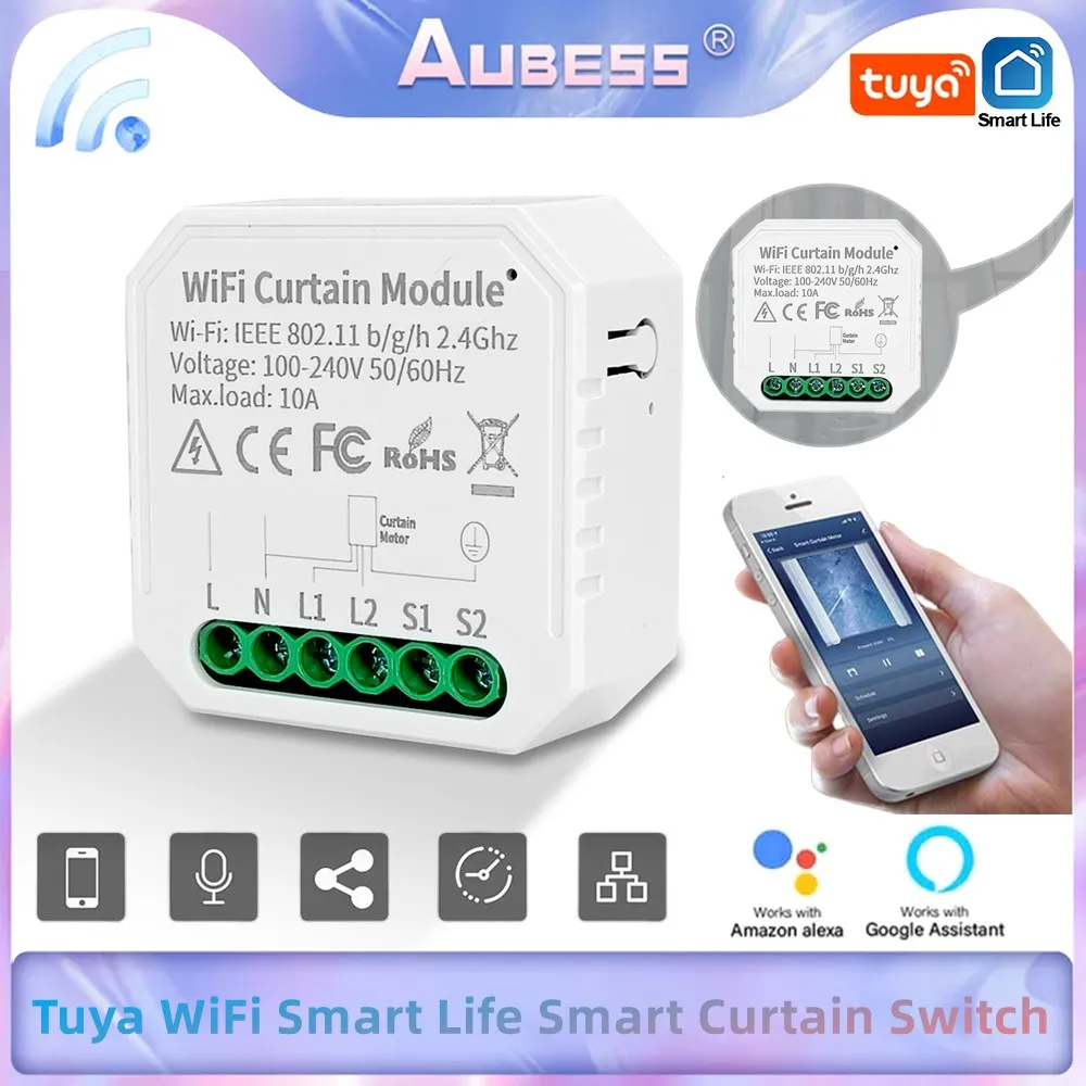 Tuya Wifi Smart Life Smart Curtain Switch Per Tapparelle Avvolgibili Motore Avvolgibili Porte Funzionano Amazon E Alexa Google Home