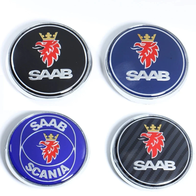 68Mm 2 3 Pin Saab Cofano Anteriore Per Auto Cofano Logo Posteriore Tronco Paraurti Badge Per Saab 9 3 9 5 9-3 9-5 Saab Emblem Sticker Accessori