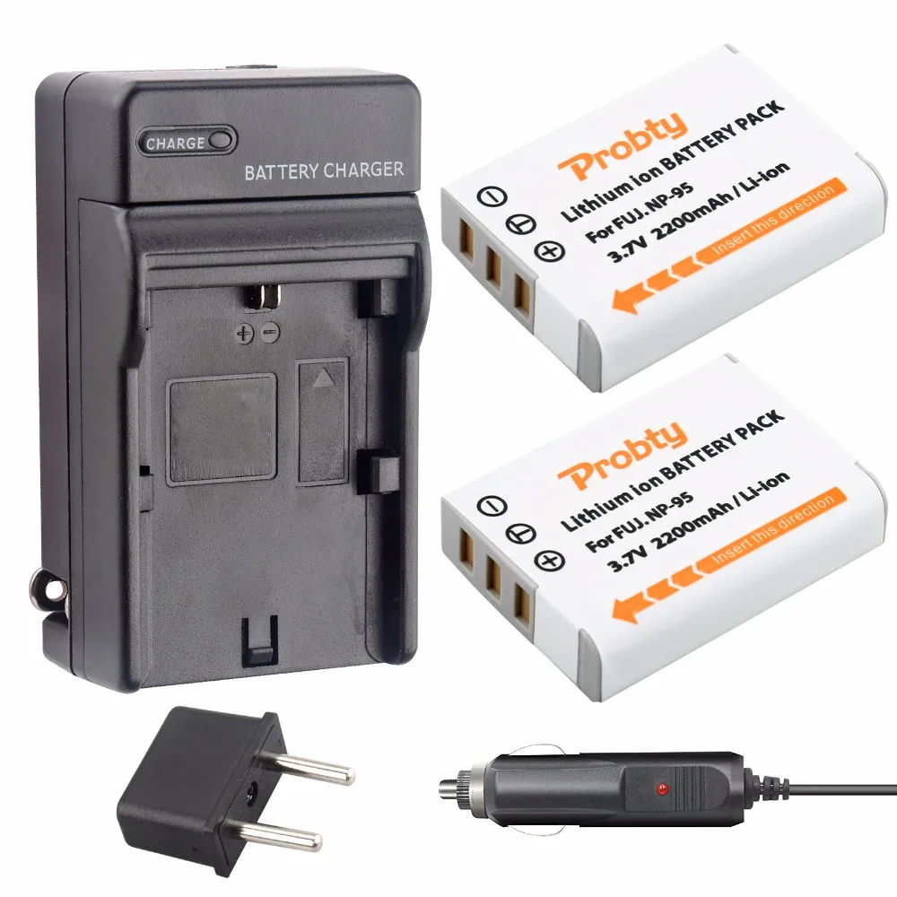 2Pcs Probty Np-95 Np 95 Battery + Charger Kit Per Fujifilm X30 X100 X100S X100T X-S1 Finepix F30 Finepix F31 Fd F31F Reale 3D W1