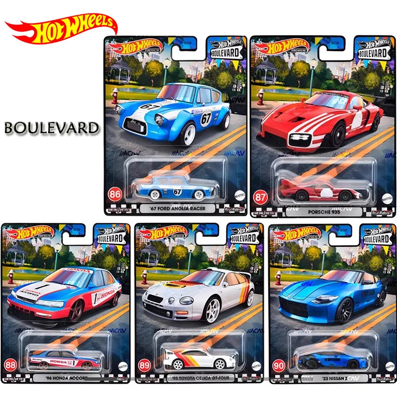 Original Hot Wheels Boulevard Premium Car '67 Ford Anglia Porsche Honda Accord Toyota Alloy 1/64 Toys For Boys Automobile Racer
